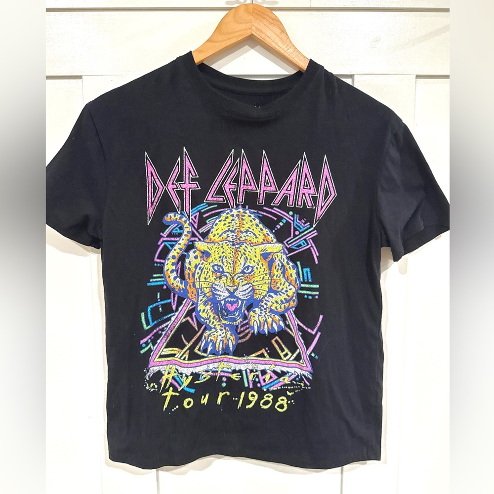 Def Leppard Tour 1988 Black Graphic T-Shirt